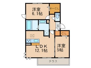 ラルジュ高峯町A棟の物件間取画像